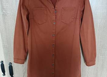 Jeansowa ruda sukienka z kieszeniami rozmiar S/M/L