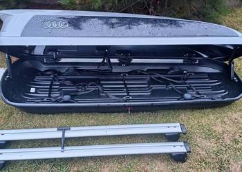 Box dachowy bagażnik Audi line 600 platinum glossy jak nowy