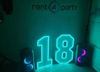 Wynajem -cyfr led RGB 18 3 4 5 0 neon: 1 komunia święta, Happy Birthday