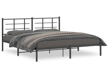 Metalowa rama łóżka z wezgłowiem czarna 180x200 cm WM-355565