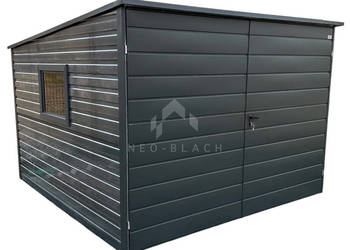 Schowek - Domek Ogrodowy 3x3m - Brama Dwuskrzydłowa - Okno Antracyt  NB103
