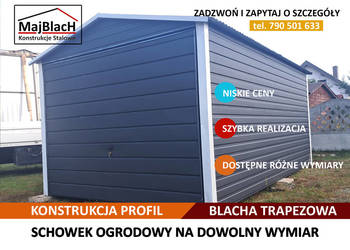 E109Garaż Blaszany GRAFITOWY - 3x5 - TANIO - Garaże Blaszane - Maj-Blach
