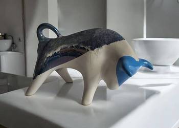 BYK Znak zodiaku Figurka Byczek ceramiczny, ręcznie malowany