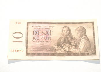 Stary banknot 10 koron Czechosłowacja 1960 antyk