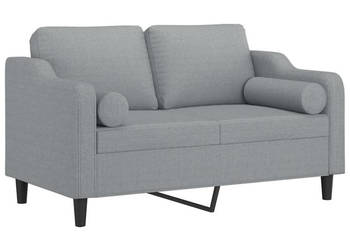 2-osobowa sofa z poduszkami jasnoszara 120 cm tkanina WM-3200837