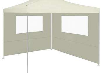 vidaXL Ścianka z oknami do altany, 4x2 m, kremowa(SKU:3070421)