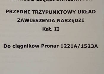 Katalog Części Przedni Układ Zawieszenia Narzędzi PRONAR 122