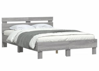 Rama łóżka z wezgłowiem i LED szary dąb sonoma 120x200 cm WM-3207558