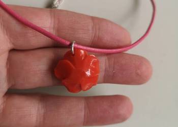 Naszyjnik róża koral choker srebro