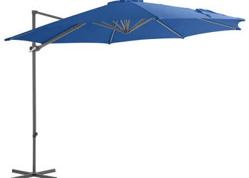 Parasol wiszący ze stalowym słupkiem 300 cm niebieski WM-46999