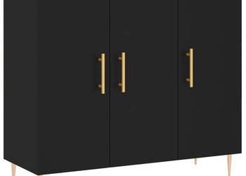 Szafka czarna 90x34x80 cm materiał drewnopochodny WM-828093