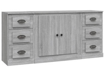 Szafki 3 szt. szary dąb sonoma materiał drewnopochodny WM-3185237