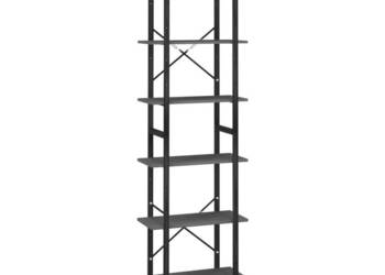 Regał na książki szary 60x30x210 cm materiał drewnopochodny WM-806519