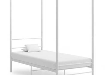 Rama łóżka z baldachimem biała metalowa 90 x 200 cm WM-325052