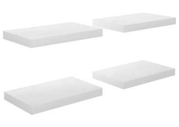 Półki ścienne 4 szt. białe wysoki połysk 40x23x38 cm MDF WM-323744