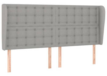 Zagłówek uszak jasnoszary 163x23x118/128 cm tkanina WM-3118396