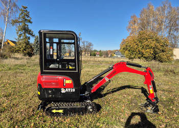 Minikoparka AT20 KUBOTA D902 (2000 kg) z kabiną + 4 łyżki NOWA pompa PARKER
