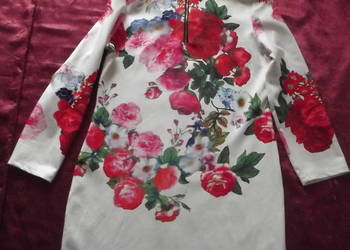 Śliczna mini sukienka kwiaty r.36/38