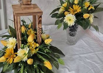 Stroik kompozycja na cmentarz w lampionie. Komplet