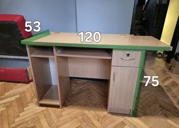 Biurko z szafką i szufladą, kolor buk