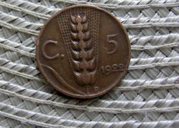 Włochy 5 Centesimi 1922r