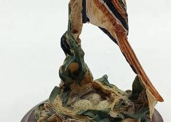 Figurka ceramika ptak wąsatka