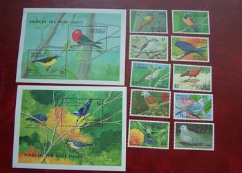 Grenadyny 1990 MNH Mi. 729/38 Fauna Ptaki  a