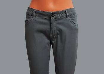 Damskie ciemno szare bawełniane spodnie rurki Blue Motion 40/L