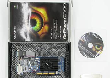 Gigabyte Geforce 6200 512MB 64bit DDR AGPx8 NV44A DSUB DVI niska BOX retro