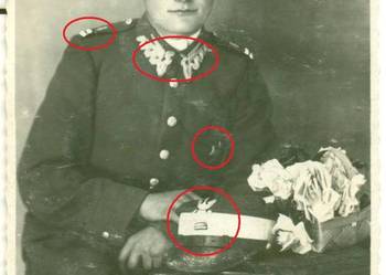Stare zdjęcie żołnierz żołnierze polscy piechota? oznaczenie