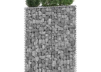 Podniesiona rabata gabionowa trapezowa stal 80x20x100 cm WM-145652