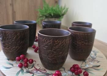 Ręcznie robione kubki gliniane 6szt