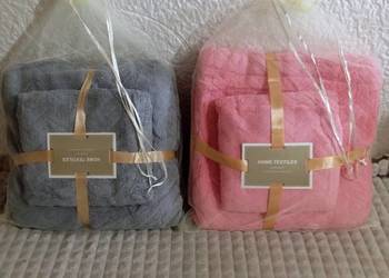 Dwa komplety (4szt) milutkich ręczników z mikrofibry na prezent