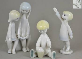 3 figurki art deco Hollohaza Aurél Káldor lata 60te unikat