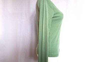 Koszulka długi rękaw Damska zielony Longsleeve r. 38 stan bdb