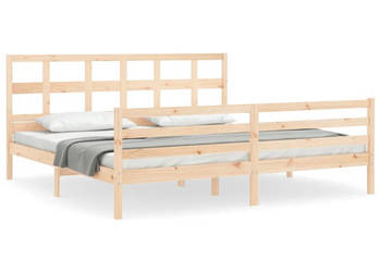 Rama łóżka z wezgłowiem lite drewno 200x200 cm WM-3194851