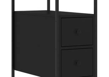 Szafka nocna czarna 30x60x60 cm materiał drewnopochodny WM-826063