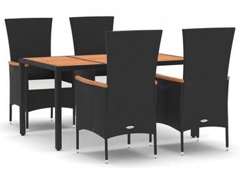 vidaXL 5-cz. zestaw mebli ogrodowych z poduszkami, czarny(SKU:3157530)