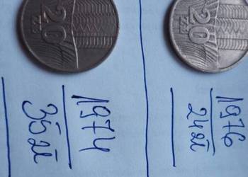Monety 20 zł. Kłosy z 1974\76 r. Monety 20 zł. Kłosy z 1974\76 r.