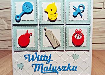 Kartka z okazji narodzin synka ręcznie robiona