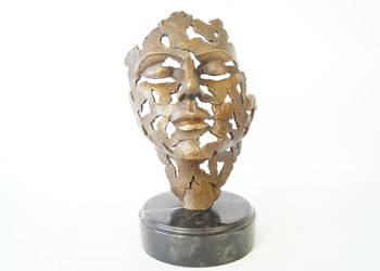 TWARZ figura z brązu rzeźba modernistyczna brąz