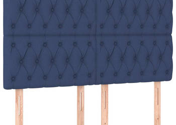 Zagłówek do łóżka z LED niebieski 160x7x118/128 cm tkanina WM-3122772
