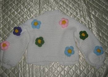 Biały Sweter Rękodzieło Handmade R.M/L Nowy