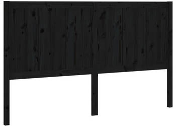 Wezgłowie łóżka czarne 1255x4x100 cm lite drewno sosnowe WM-818084