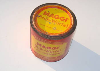 Stara puszka Niemiecka Maggi Wehrmacht racje metalowa blasza