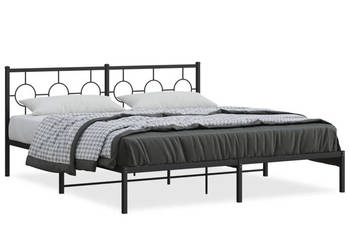 Łóżko Metalowe Czarne Rama Łóżka Ze Stelażem 183x213 cm WM-376231