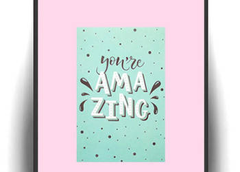 amazing obrazek A4, różowo miętowy plakat A4, boho plakat