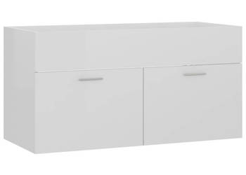 Szafka pod umywalkę biała wysoki połysk 90x385x46 cm WM-804671
