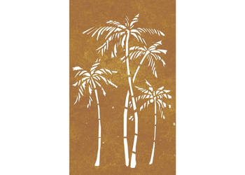 Ogrodowa dekoracja ścienna 105x55 cm stal kortenowska palmy WM-824485