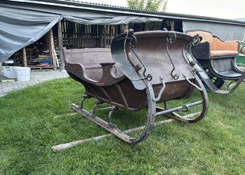 Zabytkowe oryginalne sanie z Podlasia - ponad 100 lat - z orczykiem.